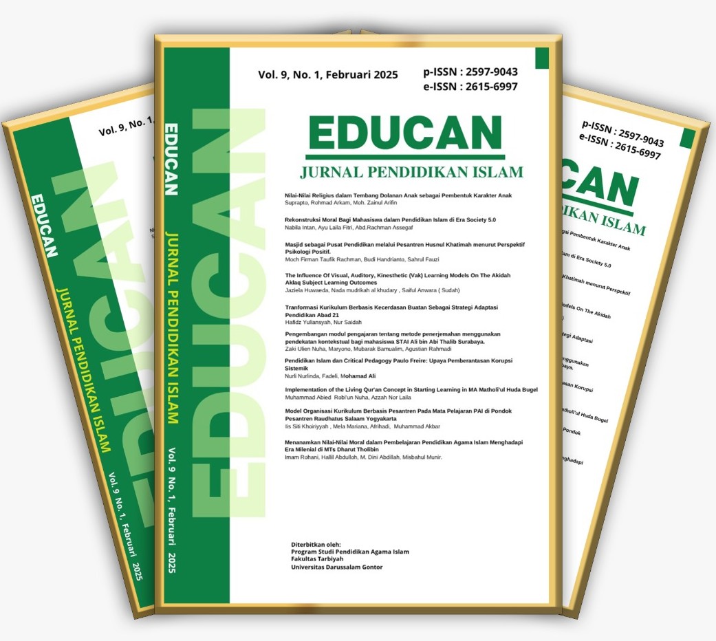 					View Vol. 10 No. 2 (2026): Transforming Islamic Education: Values, Learning, Institutions, and Student Well-Being
				